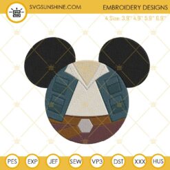 Han Solo Mickey Head Machine Embroidery Designs, Disney Star Wars Embroidery Files