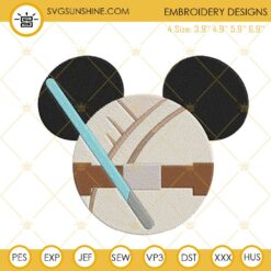 Luke Skywalker Mickey Head Machine Embroidery Designs, Star Wars Embroidery Files