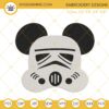 Stormtrooper Mickey Head Machine Embroidery Designs, Disney Star Wars Embroidery Digital Files