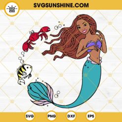 Black Ariel SVG, Sebastian Crab SVG, Flounder SVG, Disney Little Mermaid 2023 SVG