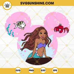 The Little Mermaid 2023 Mickey Ears SVG, Afro Ariel Princess Mouse Ears SVG PNG DXF EPS Files