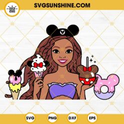 Black Ariel Mickey Mouse Ears SVG, Halle Bailey SVG, Disney Mermaid 2023 SVG PNG DXF EPS