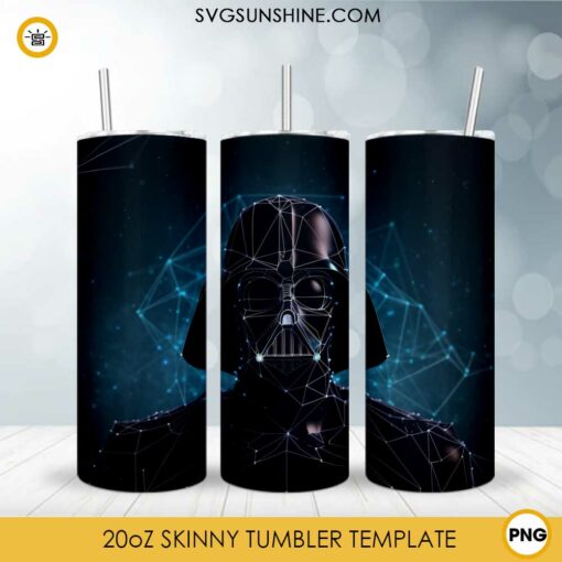 Darth Vader Constellation 20oz Skinny Tumbler Wrap PNG, Star Wars Tumbler Template PNG Sublimation Design