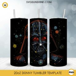 Darth Vader Galaxy 20oz Skinny Tumbler Wrap PNG, Anakin Skywalker Star Wars Tumbler Template PNG Sublimation