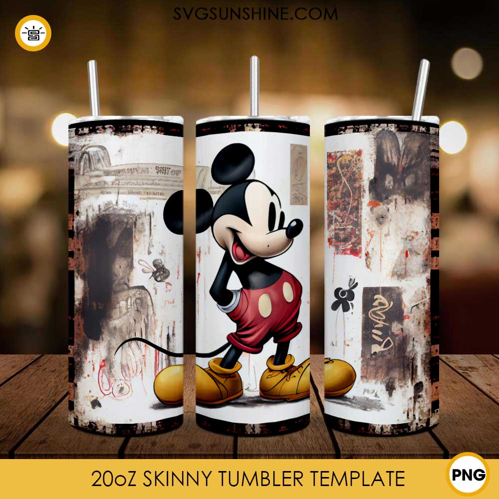 Louis Vuitton Mickey Mouse 20oz Tumbler Wrap Sublimation PNG
