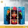 Moana 3D Colorful 20oz Skinny Tumbler Wrap PNG, Disney Princess Tumbler Template PNG Sublimation