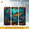 Colorful Sea Turtle And Fish 20oz Skinny Tumbler Wrap PNG, The Sea Tumbler Template PNG Sublimation