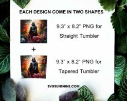 Darth Vader In Flower Forest 20oz Skinny Tumbler Wrap PNG, Star War Floral Tumbler Template PNG Sublimation