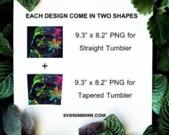 Darth Vader Marijuana Watercolor 20oz Skinny Tumbler Wrap PNG, Star Wars Weed Tumbler Template PNG Sublimation