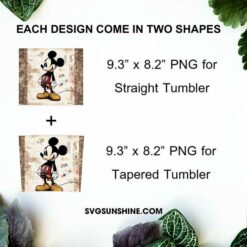 Mickey Vintage 20oz Skinny Tumbler Wrap PNG, Classic Disney Mouse Tumbler Template PNG Sublimation