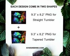 Baby Yoda Smoking Watercolor 20oz Skinny Tumbler Wrap PNG, Funny Star Wars Tumbler Template PNG Sublimation
