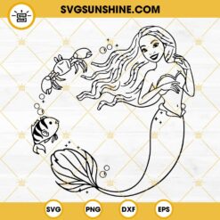 The Little Mermaid African American SVG, Flounder And Sebastian SVG, Black Ariel Princess 2023 SVG