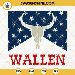 Wallen American Flag SVG, 4th Of July Wallen SVG, Wallen Bull Skull SVG