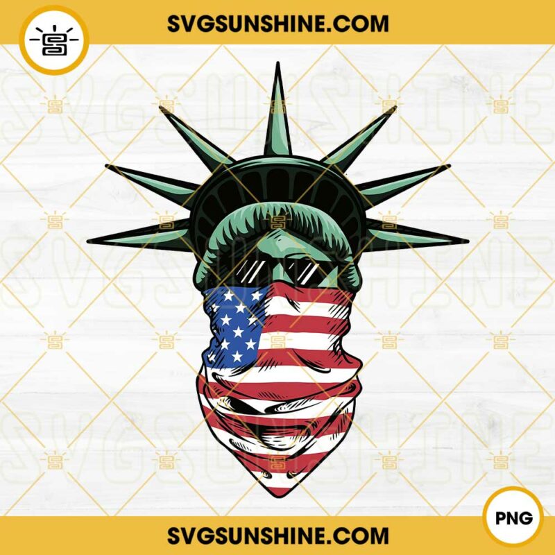 Statue Of Liberty Bandana PNG, New York City PNG, USA Flag PNG