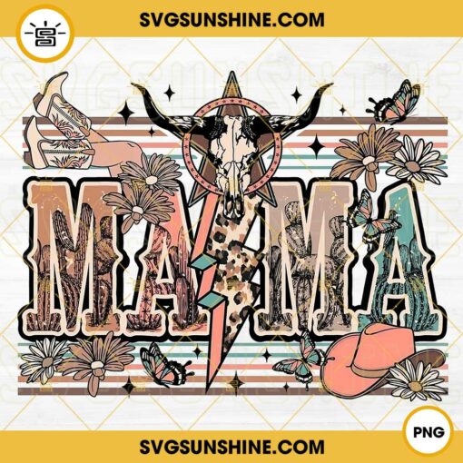 Western Mama PNG, Bull Skull PNG, Cow Girl PNG