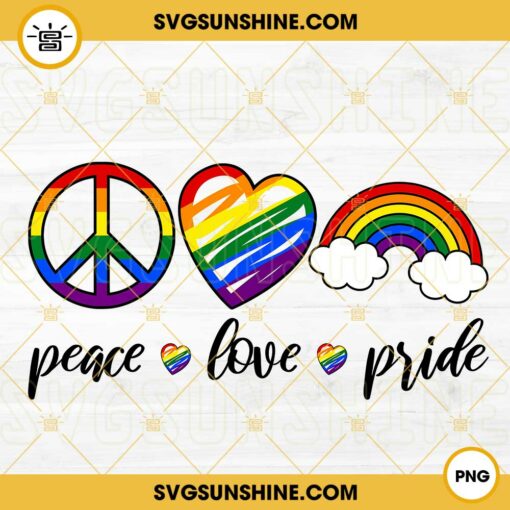 Peace Love Pride PNG, Rainbow Flag PNG, LGBT Month PNG