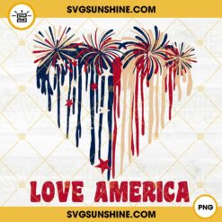 Love America PNG, 4th Of July Heart Fireworks PNG, Freedom USA PNG, Independence Day PNG