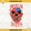 American Sheepdog Direction And Protection PNG, Patriotic USA Flag Skull PNG, 4th Of July PNG Design