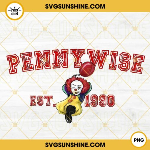 Pennywise Est 1990 PNG, IT Clown PNG, Cute Horror Movie PNG, Funny Halloween PNG