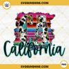 California Western Serape PNG, CA State Cowhide PNG Sublimation