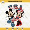 Mickey And Minnie USA SVG, Disney Mouse Patriotic SVG, 4th Of July SVG PNG DXF EPS