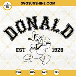 Donald Est 1928 SVG, Donald Duck SVG, Vintage Disney SVG, Disney Friend Characters SVG PNG DXF EPS