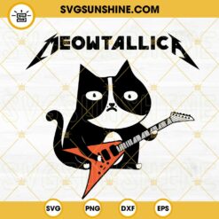 Meowtallica SVG, Metallica Cat SVG, Funny Kitten Rock Music SVG PNG DXF EPS