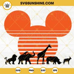 Mickey Ears Sunset Animal Kingdom SVG, Disney Family Vacation SVG, Safari Trip SVG PNG DXF EPS Cut Files