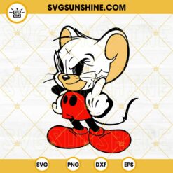 Mickey Jerry Mouse Middle Finger SVG, Funny Mouse Cartoon SVG PNG DXF EPS