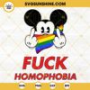 Mickey Mouse Fuck Homophobia SVG, Rainbow Bandana SVG, Funny LGBT SVG, Pride Month SVG PNG DXF EPS