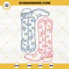 Blue And Red American Cowboy Boots SVG, Cowgirl SVG, Western Patriotic SVG, 4th Of July SVG PNG DXF EPS