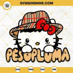 Peso Pluma Hello Kitty Burberry Hat SVG, Peso Pluma Kitty Cat SVG, Regional Mexican Music SVG PNG DXF EPS