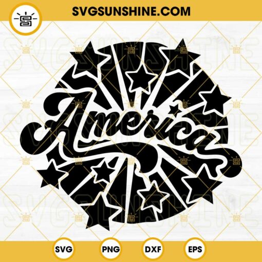 America Fireworks SVG, Patriotic SVG, Fireworks Fourth Of July SVG PNG DXF EPS Cut Files