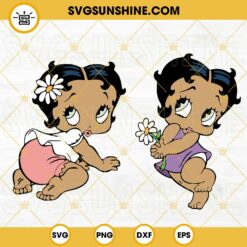 Baby Betty Boop Black SVG, Cute Afro Baby SVG, Baby Betty Boop African American Cartoon SVG PNG DXF EPS