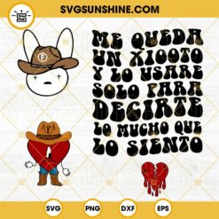 Bad Bunny Grupo Frontera SVG Bundle, Sad Heart Cowboy SVG, Un x100to SVG, Country Western Music SVG PNG DXF EPS
