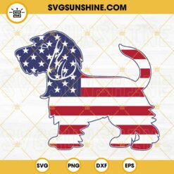 Wirehaired Dachshund Dog American Flag SVG, USA Flag Dog SVG, Fourth Of July Dog SVG PNG DXF EPS