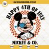 Happy 4th Of July Mickey And Co SVG, Mickey American Patriotic SVG, Disney Happy Independence Day SVG PNG DXF EPS