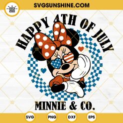Happy 4th Of July Minnie And Co SVG, Minnie USA Patriotic SVG, Independence Day Disney SVG PNG DXF EPS