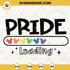 Pride Loading SVG, Mickey Mouse Head Rainbow SVG, LGBT Pride Month SVG PNG DXF EPS Files
