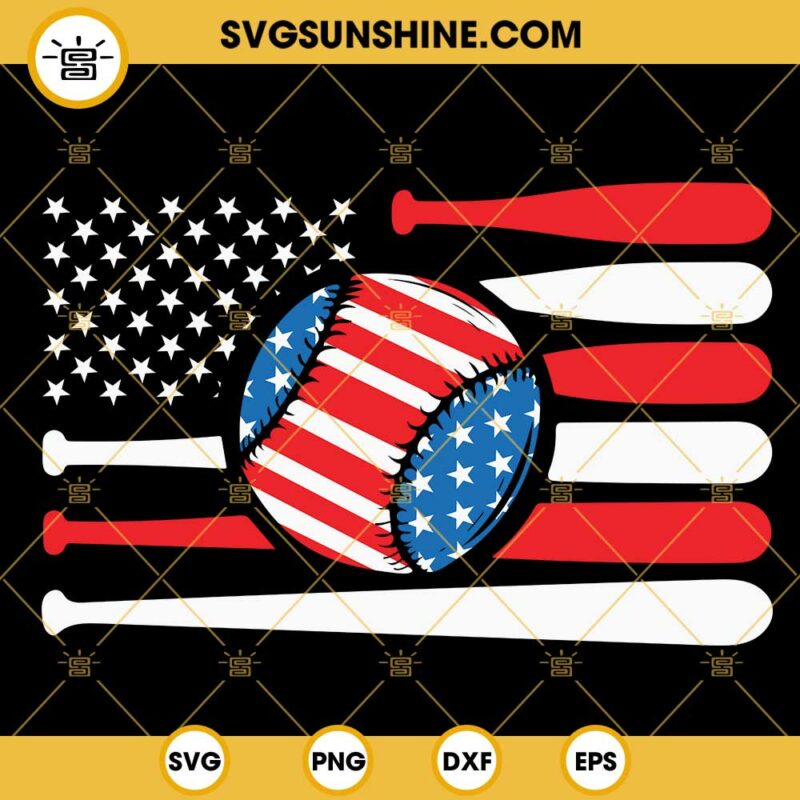 Baseball American Flag SVG, USA Flag SVG, 4th Of July Baseball SVG PNG ...