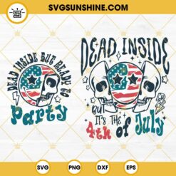 Dead Inside But It's The 4th Of July SVG, Smiley Face Skull American Flag SVG, Independence Day Party SVG