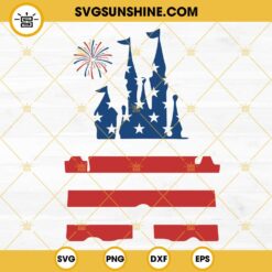 Disney Magic Castle American Flag SVG, Happy Independence Day Disneyland SVG PNG DXF EPS