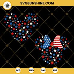 Mickey Minnie Head 4th Of July SVG, Disney Patriotic SVG, Happy Independence Day SVG PNG DXF EPS