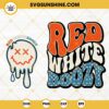 Red White Boozy Retro Smiley SVG, 4th Of July SVG, Funny Fourth Of July SVG PNG DXF EPS For Shirt