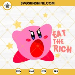 Kirby Eat The Rich SVG, Kirby Star SVG, Cute Video Game SVG PNG DXF EPS Files
