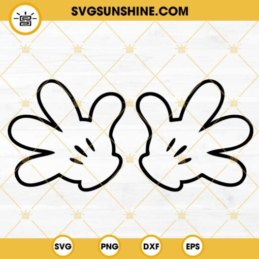 Mickey Mouse Gloves SVG, Mickey Hands SVG, Disney SVG PNG DXF EPS Cricut