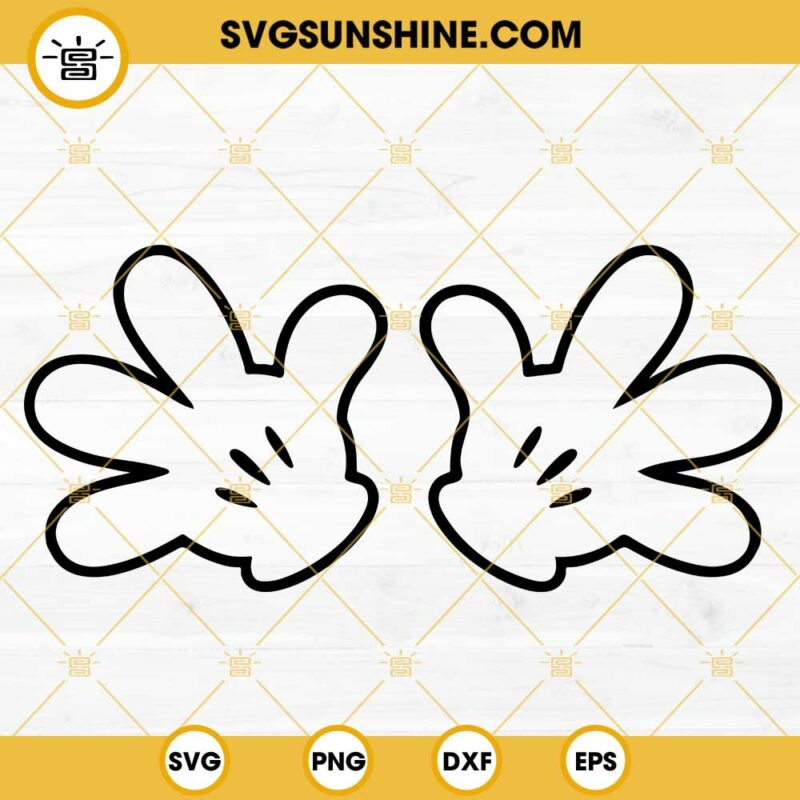Mickey Mouse Gloves SVG, Mickey Hands SVG, Disney SVG PNG DXF EPS Cricut