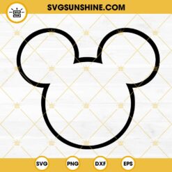 Mickey Mouse Head Outline SVG PNG DXF EPS Instant Download
