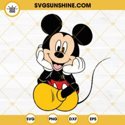 Mickey Mouse Sitting Down SVG, Cute Disney SVG PNG DXF EPS Files