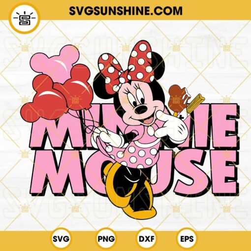 Minnie Mouse SVG, Minerva Mouse SVG, Mickey Girlfriend SVG, Disney Cartoon Character SVG PNG DXF EPS Cut Files